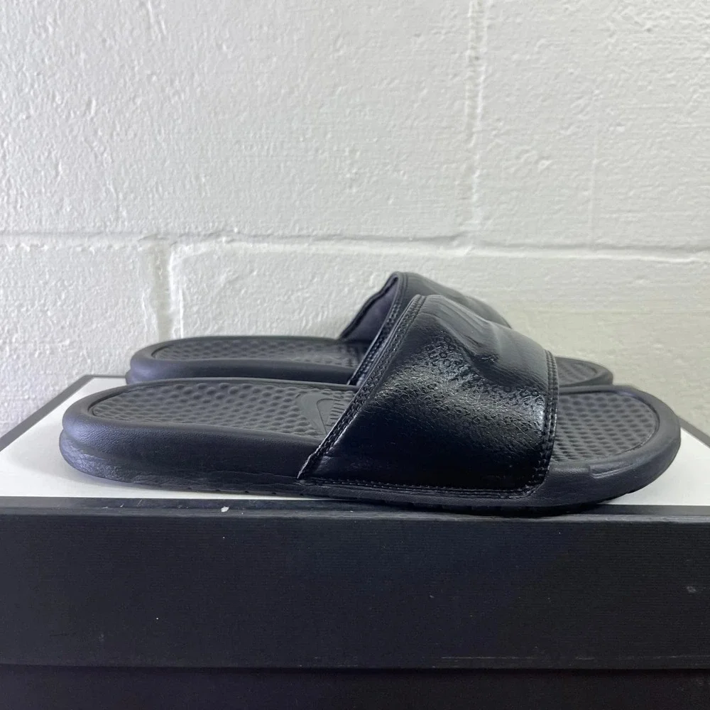 Nike Black Benassi JDI 343880-001 Black Slides Sandals Slip‎ On Men's 7 US/6 UK